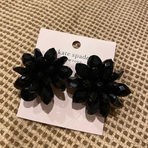 Kate Spade black floral earrings NWT